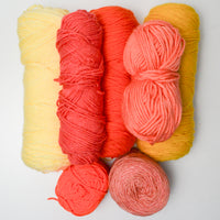 Pink, Yellow + Orange Basic Acrylic Yarn Bundle - 7 Skeins