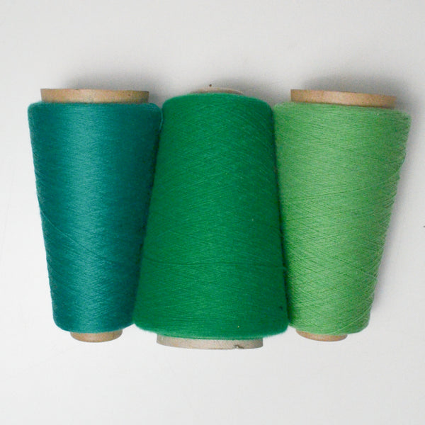 Green Lace Weight Yarn - 3 Cones