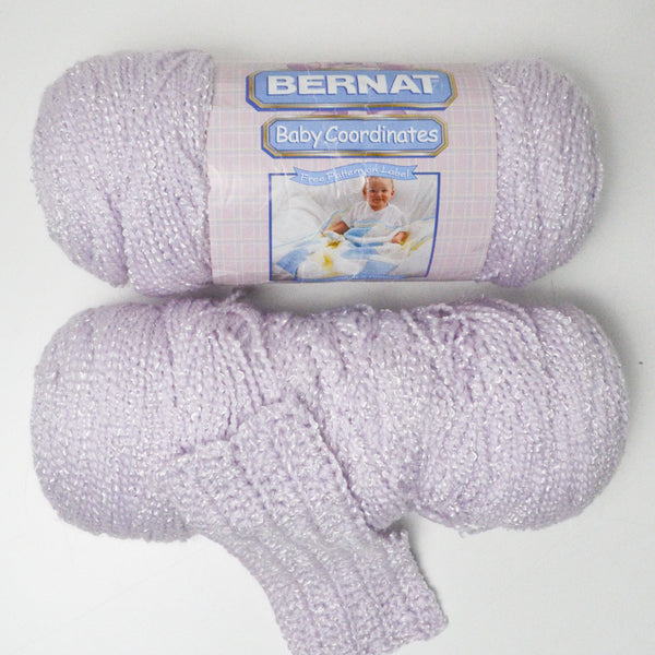 Light Purple Bernat Baby Boucle Textured Yarn - 2 Skeins + Project