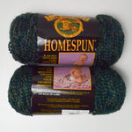 Dark Blue-Green Lion Brand Homespun Yarn - 2 Skeins