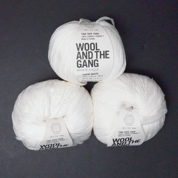 White Wool and the Gang Tina Tape Yarn - 3 Balls