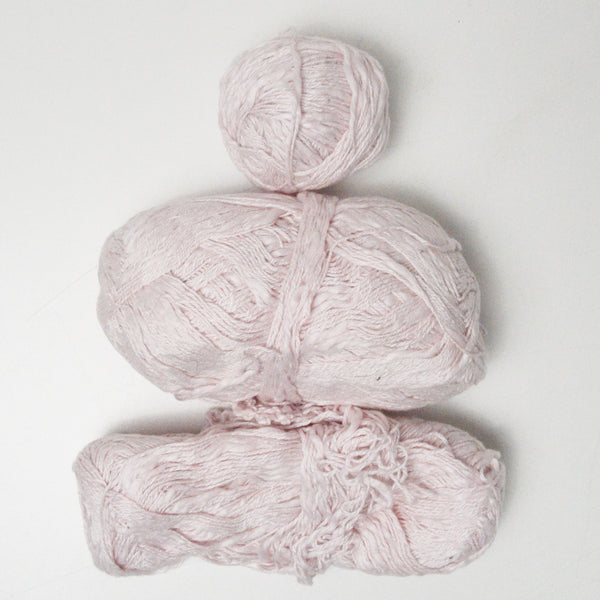 Light Pink Thick-and-Thin Plied Cotton Yarn - 2+ Skeins