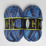 Blue Variegated Sensations Bamboo + Ewe Pattern Wool Blend Yarn - 2 Skeins