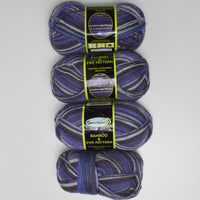 Purple Variegated Sensations Bamboo + Ewe Pattern Wool Blend Yarn - 4 Skeins