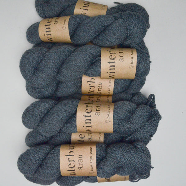 Slate Blue Baa Ram Ewe Winterburn Aran Wool Yarn - 10 Skeins