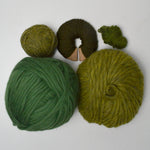 Green Wool + Natural Fiber Yarn Bundle