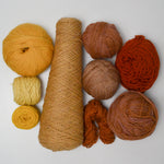 Orange + Yellow Wool + Natural Fiber Yarn Bundle