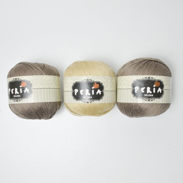 Brown + Light Brown Peria Selena Yarn Bundle - 3 Balls