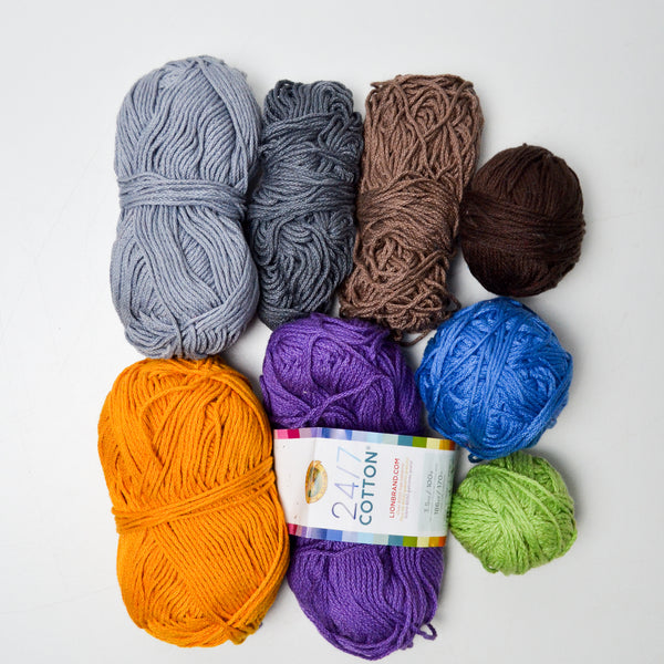 Lion Brand Yarns Cotton Yarn Bundle - 8 Skeins