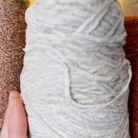 Brown + White Chenille + Boucle Yarn - 3 Cones