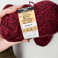 Dark Red Chanteleine Rumba Acrylic Blend Yarn - 4 Skeins