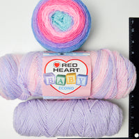 Red Heart Baby + Sparkly Variegated Yarn - 3 Skeins