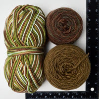 Brown + Green Variegated Yarn - 3 Skeins