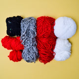 Red, White + Black Yarn Bundle - 7 Balls