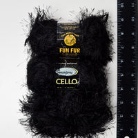 Black Fun Fur Yarn - 3 Skeins