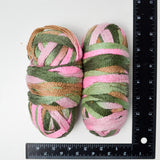 Pink + Green Variegated Ribbon Yarn - 2 Skeins