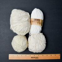 White + Off White Yarn Bundle - 4 Skeins