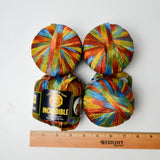 Colorful Variegated Lion Brand Incredible Ribbon Yarn - 4 Balls