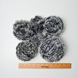 Gray + Black Chunky Faux Fur Yarn - 5 Balls