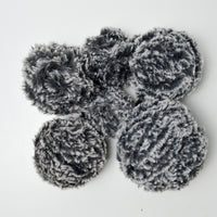 Gray + Black Chunky Faux Fur Yarn - 5 Balls