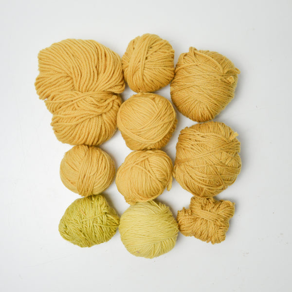 Mustard Yellow Wool Yarn Bundle - 10 Balls