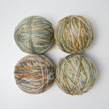 Green, Blue + Brown Variegated Wool + Polyamide Blend Sock Yarn - 4 Balls