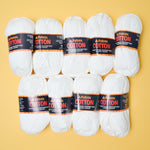 White Patons Cotton Yarn - 9 Skeins