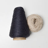 Black + Beige Linen Yarn - 2 Skeins