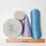 Blue + Purple Cotton + Acrylic Lace Weight Yarn Bundle - 4 Skeins