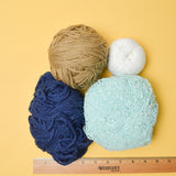 Wool, Cotton + Blended Fiber Yarn Bundle - 4 Balls