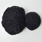 Black Bulky Wool Yarn - 2 Balls