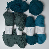 Green + Teal Hylcyon Classic Wool Rug Yarn - 6 Skeins