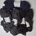 Black + Gray Halcyon Classic Wool Rug Yarn - 5 Skeins