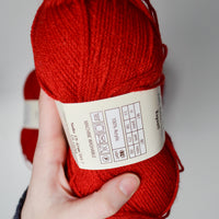 Red Double Twist Acrylic Yarn - 4 Skeins