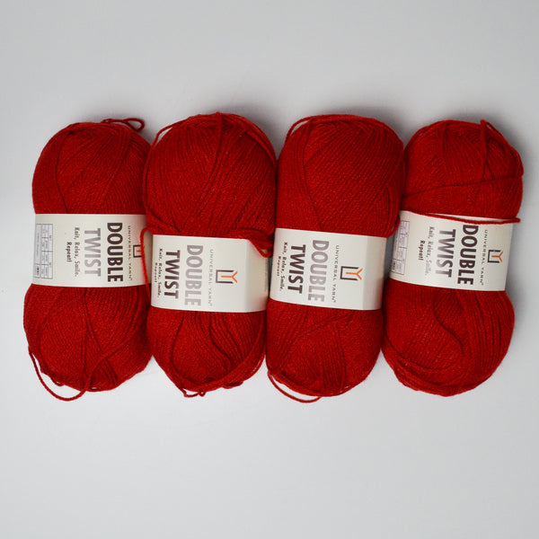 Red Double Twist Acrylic Yarn - 4 Skeins