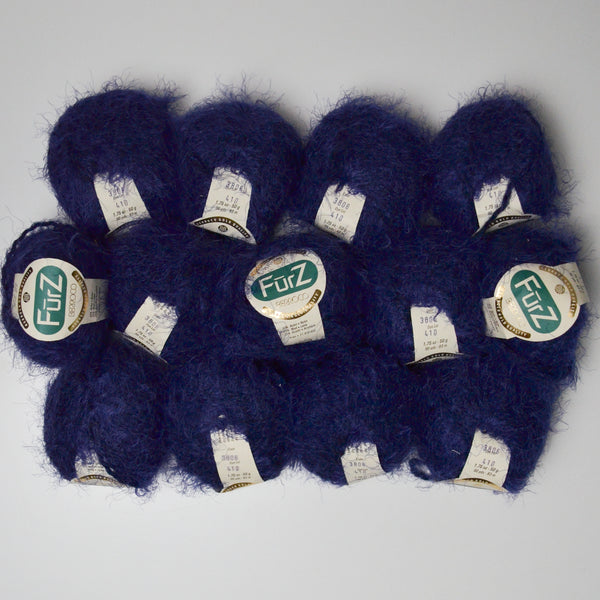 Dark Blue Furz Eyelash Yarn - 13 Balls