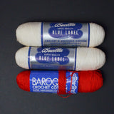 Red + White Crochet Cotton Yarn - 3 Skeins