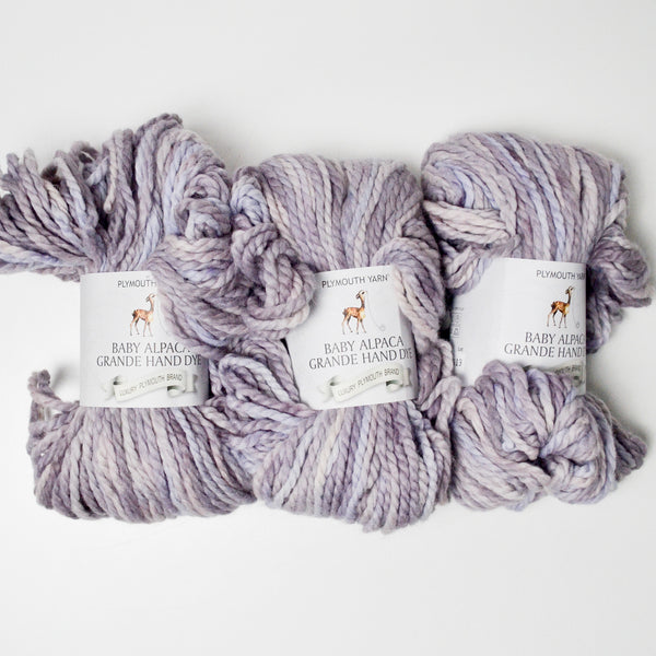 Purple Baby Alpaca Yarn - 3 Skeins