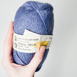 Blue Wensleydale Sheep Shop Wool Aran Yarn - 3 Skeins