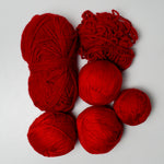 Red DK + Worsted Wool Yarn Bundle - 5 Balls