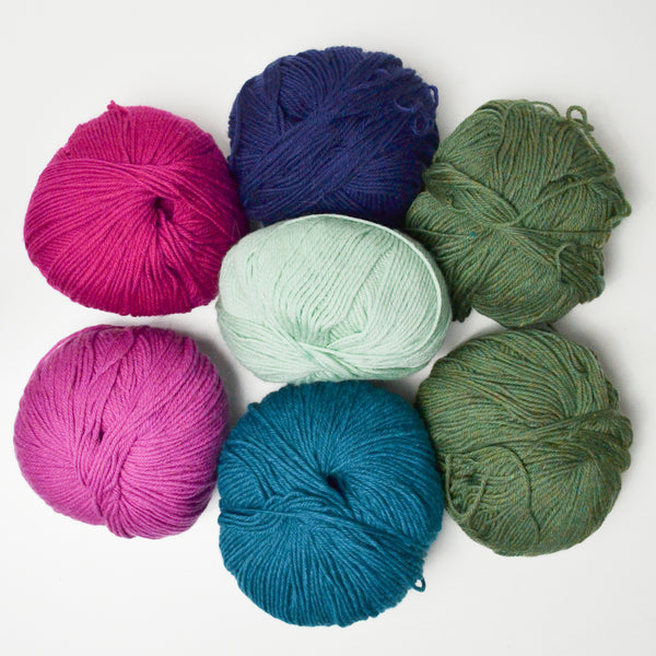 Jewel Toned Yarn Bundle - 7 Balls