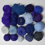 Blue Wool + Natural Fiber Blend Yarn Bundle