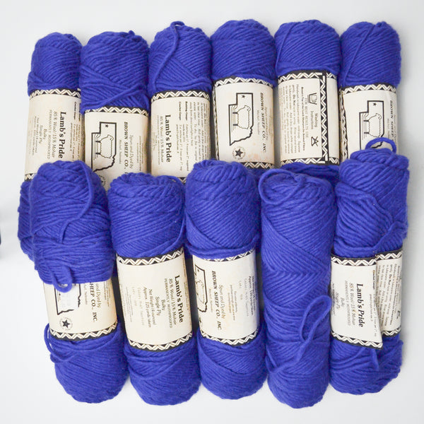 Blue-Purple Lamb's Pride Wool Blend Bulky Yarn - 11 Skeins