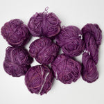 Purple Thick-and-Thin Spun Wool Yarn - 8 Skeins