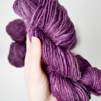 Purple Thick-and-Thin Spun Wool Yarn - 8 Skeins