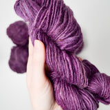 Purple Thick-and-Thin Spun Wool Yarn - 8 Skeins