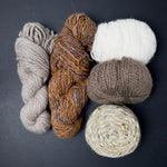 Neutral Bulky Wool + Natural Fiber Yarn Bundle - 5 Skeins