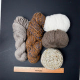 Neutral Bulky Wool + Natural Fiber Yarn Bundle - 5 Skeins