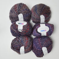 Dark Purple Variegated Debbie Bliss Riva Wool + Acrylic Blend Yarn - 6 Skeins