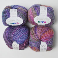 Colorful Variegated Debbie Bliss Riva Wool + Acrylic Blend Yarn - 4 Skeins